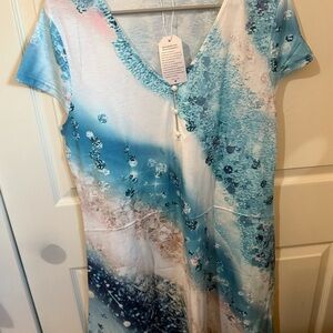 Blue & White Print Dress - great for summer!